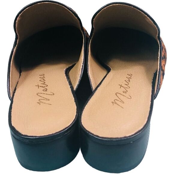 Matisse Lacy Tan Leopard Animal Print Calf Hair Leather Mules - Picture 6 of 13